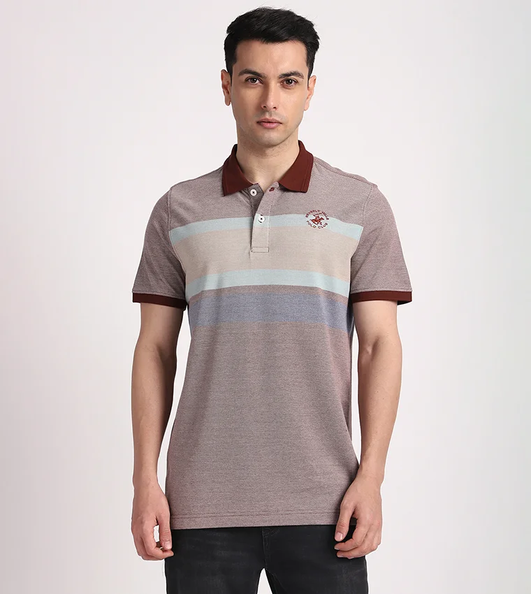 بيفرلي هيلز بولو كلوب TIMBER OX PIQUE CHEST STRIPE POLO
